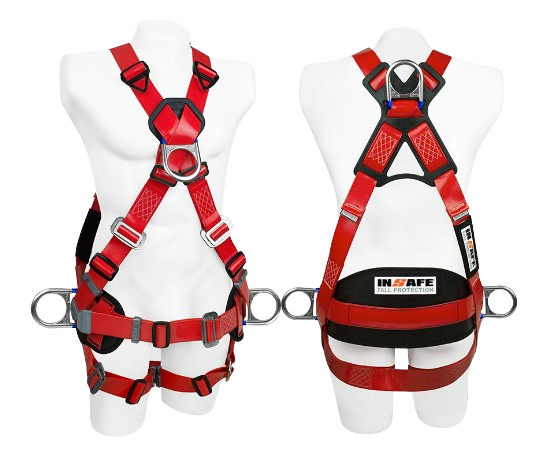 ARNÉS 4 ARGOLLAS EN POLIURETANO Y SOPORTE LUMBAR ( IN-80041P)