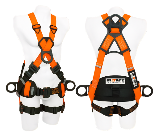 ARNÉS 4 ARGOLLAS DIELÉCTRICO CON SOPORTE LUMBAR (IN 8009-1M)