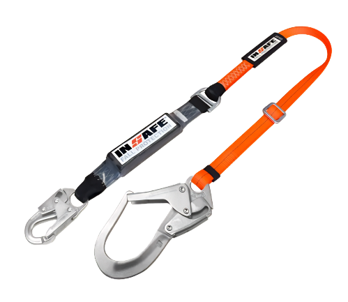 ESLINGA SENCILLA CON ABSORBEDOR REGULABLE Y GANCHOS MIXTOS ( IN-8020-1R)