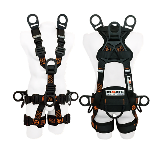 [IN 8007-1D] ARNÉS 7 ARGOLLAS PARA RESCATE PARA ESPACIOS CONFINADOS DIELÉCTRICO CON SOPORTE LUMBAR (IN 8007-1D)